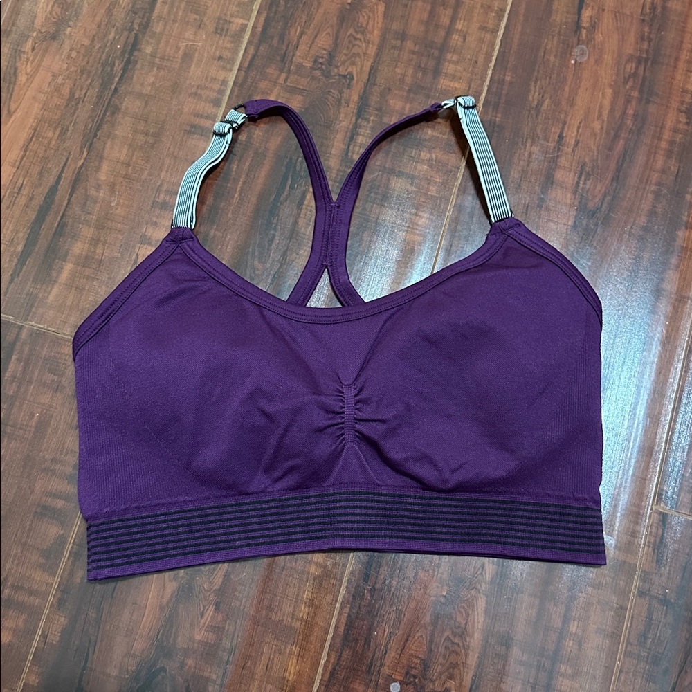 Purple Sports Bra with Adjustable Straps